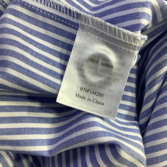 Petite Plume French Blue Seersucker Pajama Set Womens XS Striped Cotton NWT - Picture 8 of 16